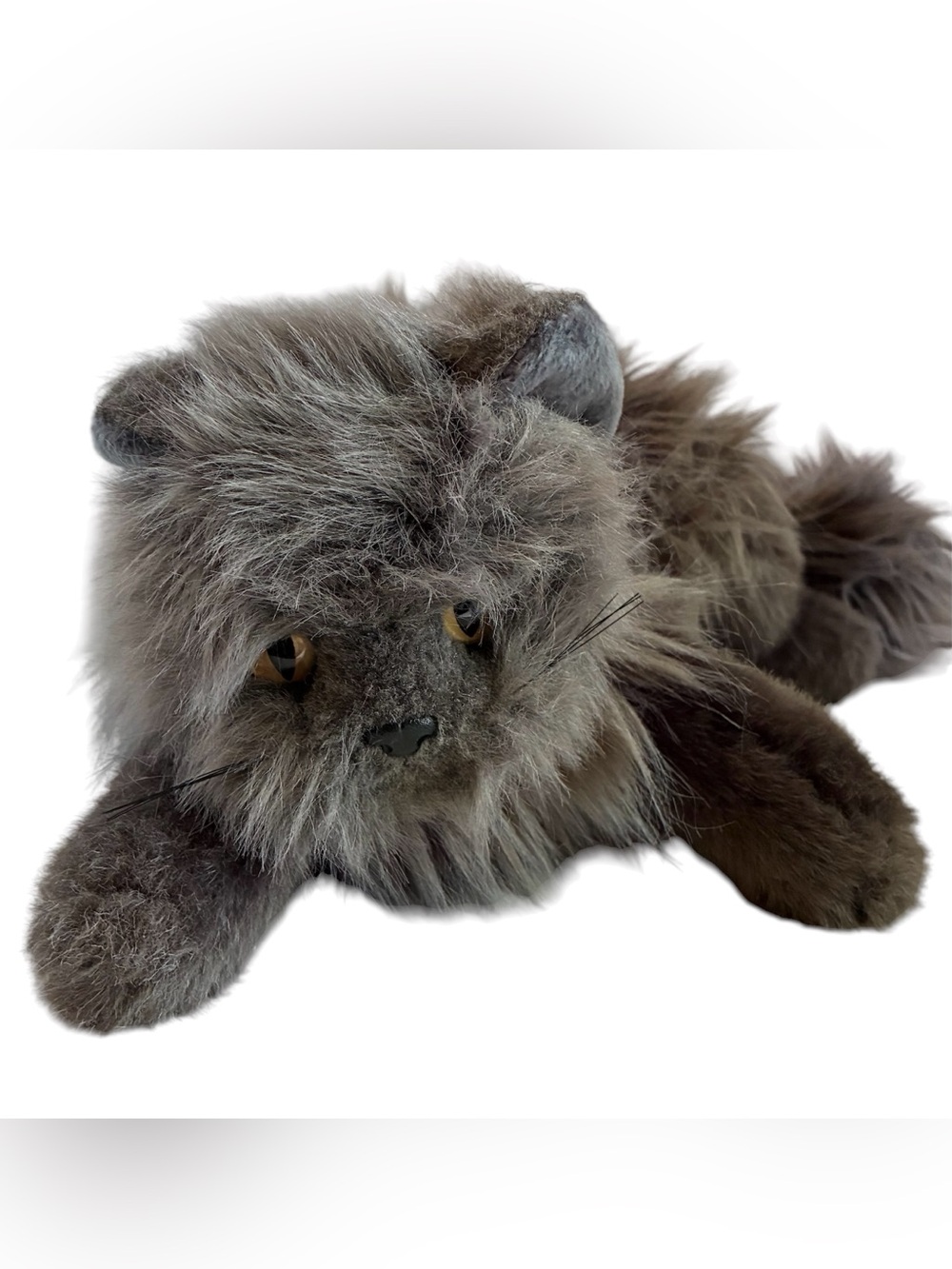 Vintage 1999 Ty Classic Smokey Gray Cat Plush Stuffed Realistic Animal